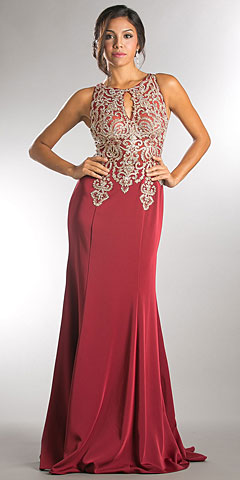 Exquisite Lace Bodice Long Formal Evening Dress