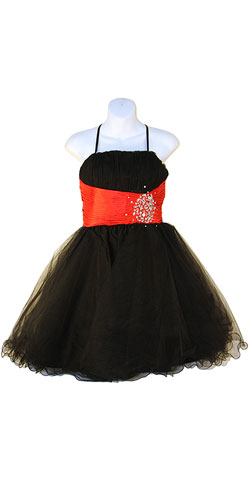 #a5695. Halter & Shirred Party Dress with Embellished Waistline.