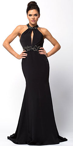 High Neck Bodice Mermaid Cut Prom Dress