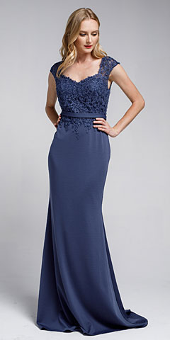 Sweatheart Neckline Embroidered Evening Gown. a783.