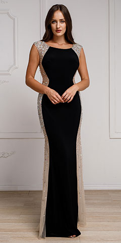 Silhouette Styles Evening Gown with Rhinestone Accents. a785.