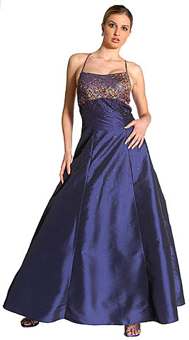 Criss Crossed Brocade Beaded Plus Size Prom Dress. c2120.