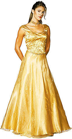 Boat Neck Beaded Long Formal Prom Gown
