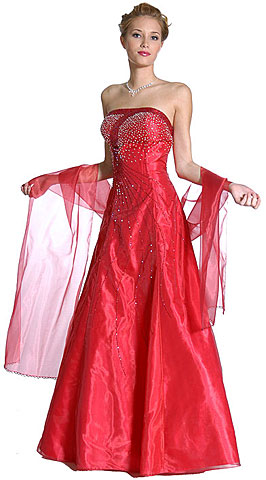 Off Shouldered Beaded Organza Dress. c26218b.