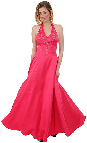 Beaded Halter-Neck Prom Dress. c26472.
