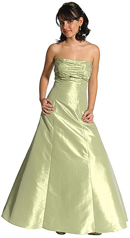 Strapless Ruched Bodice Prom Dress