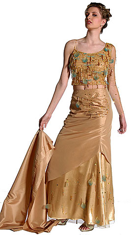 Rose Petal Taffeta Prom Dress. c26721.