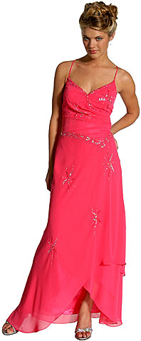 #c27326. Spaghetti Formal Prom Dress w/ Criss-Crossed Back.