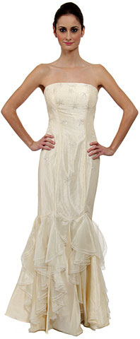 Strapless Beaded Mermaid Style Formal Wedding Dress