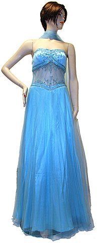 #c27768. Strapless English Net Prom Dress.