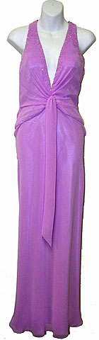 #c27790. Elegant Halter Neck Prom Dress with Front Sash.