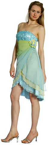 Short Wrap-around Prom Dress. c6044.