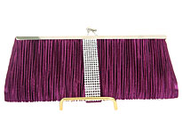 Ruched Elegance Evening Bag in Purple. ch-3475-ppl.