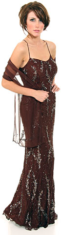 Straight Sequin Formal Dress Beaded on Silk. d1002.