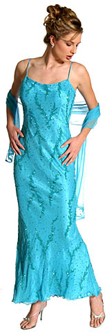 #d1002. Straight Formal Prom Dress Beaded on 100% Silk.