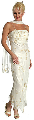 #d1008. Formal Dress with Beaded Flower Patterns.
