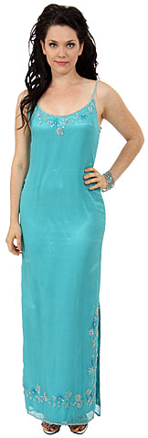 Formal Beaded Dress with Jacket and Side Slit