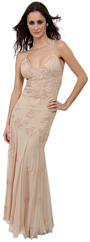 Floral Beaded Plus Size Prom Dress. d1029.