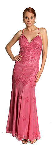 #D1029. Floral Beaded Formal Dress.