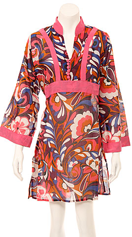 Long Sleeve Floral Print Pink Summer Dress. fm14-pk.