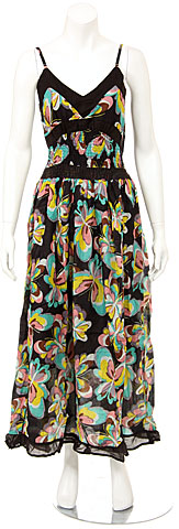Spaghetti Strapped Butterfly Print Summer Dress in Black. fm16-bk.