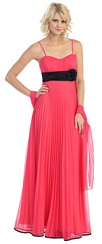 Roman Inspired Long Formal Dress with Floral Applique. g3750.