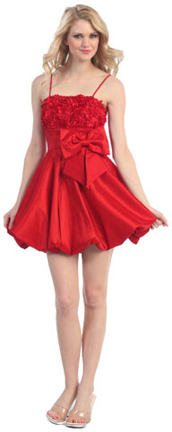 Bubble Short Prom Dress with Bow Accent. g3751.