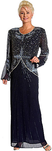 #kd124. Hand Beaded Full Length Formal Dress.