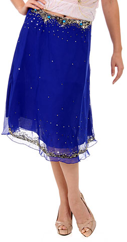 Bead Embellished Tea Length Skirt