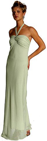 #p014. Halter Neck Beaded Formal Dress.