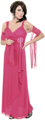 Elegant Wrap Around Shirred Bridesmaid Dress