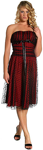 #p072. Tea Length Polka Dot  Party Dress.