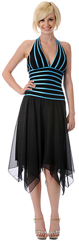 #p7040. Asymmetrical Stripped Ribbon Party Dress.
