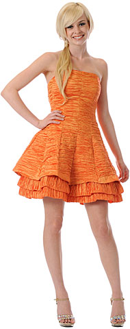#p7722. Shirred Short Party Dress.