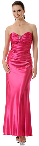 #26118. Shirred Strapless Full Length Evening Dress.
