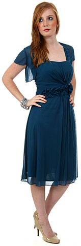 Tea Length Bridesmaid Dress with Floral Detail. p8105.