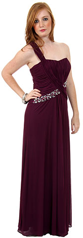 Grecian Single Shoulder Formal Prom Dress. p8312.