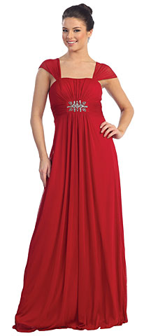 Cap Sleeves Empire Cut Long Formal Evening Dress. p8368.
