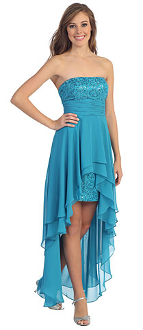Elegant High-Low Prom Dress with Asymmetrical Hem