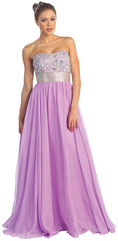 Bejeweled Bust Floor Length Prom Dress. p8620.