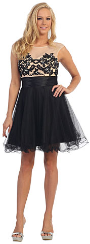 Floral Pattern Bodice Short Tulle Party Prom Dress. p8845.