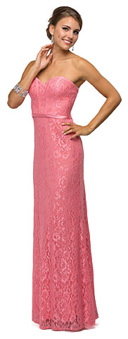 Strapless Sweetheart Neck Long Lace Formal Bridesmaid Dress