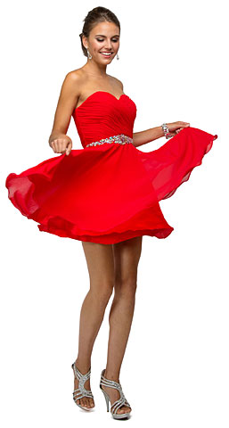Strapless Ruched Bust Short Homecoming Bridesmaid Dress