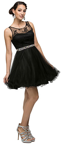 Illusion Sweetheart Neck Short Tulle Homecoming Party Dress. p9465.