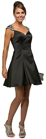 Jeweled Cap Sleeves Flared Short Homecoming Party Dress. p9476.