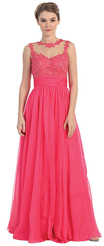 Floral Lace Bust Full Length Prom Dress. pc3285.