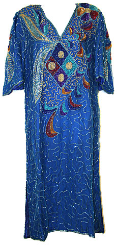 #rs328. Tea-length Sequin Beaded Formal Gown.
