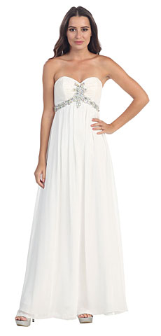 Strapless Rhinestones Bust Long Formal Bridesmaid Dress. s547.