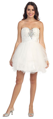 Strapless Rhinestones Bust Short Prom Party Dress