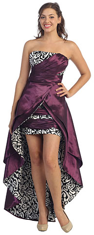Elegant Strapless High-Low Prom Dress with Layered Skirt